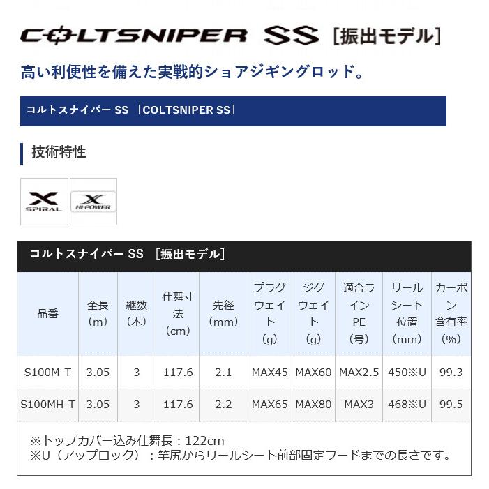 シマノ コルトスナイパー SS S100M-T (2021年モデル) ショアジギ シマノ コルトスナイパー SS S100M-T (2021年モデル) ショアジギ