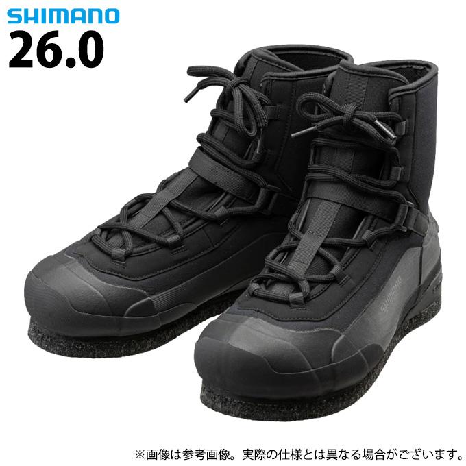 【SHIMANO】シマノ ロックショアウェットブーツ　26cm シマノ（SHIMANO） 【取り寄せ商品】シマノ FS-010V (26.0／ブラック