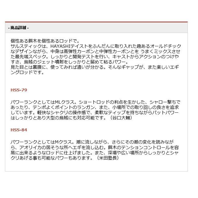 林釣漁具 HAYASHI サルスティック HSS-84 (エギングロッド) 2021年  