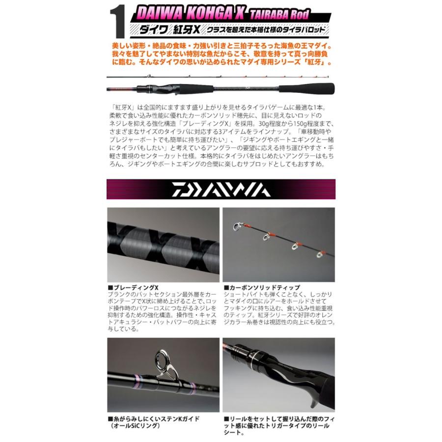 ダイワ タイラバ入門セット（紅牙X ＆ フエゴCT 100HL）ロッド＆リール 