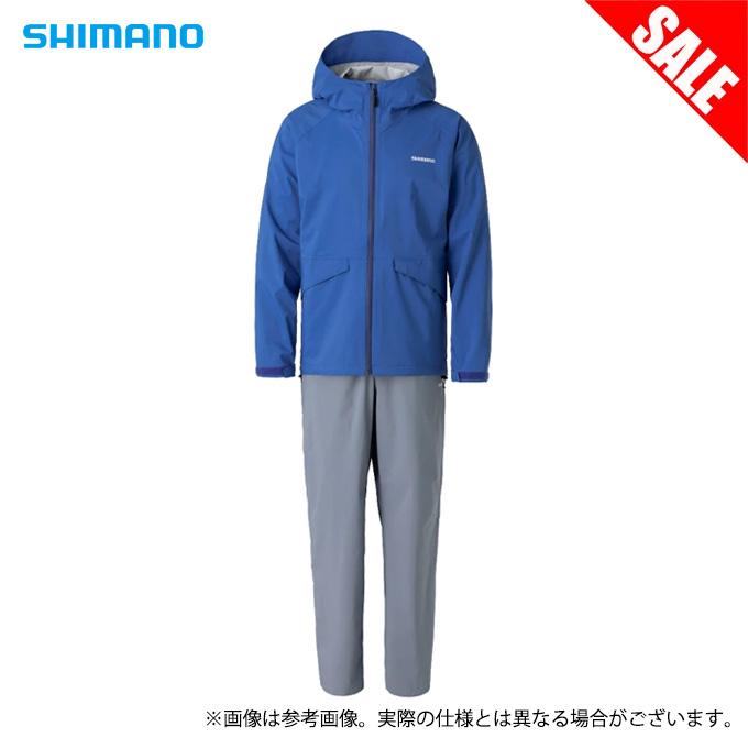目玉商品】 シマノ RA-005V (ブルー) ベーシック フィッシングレイン 