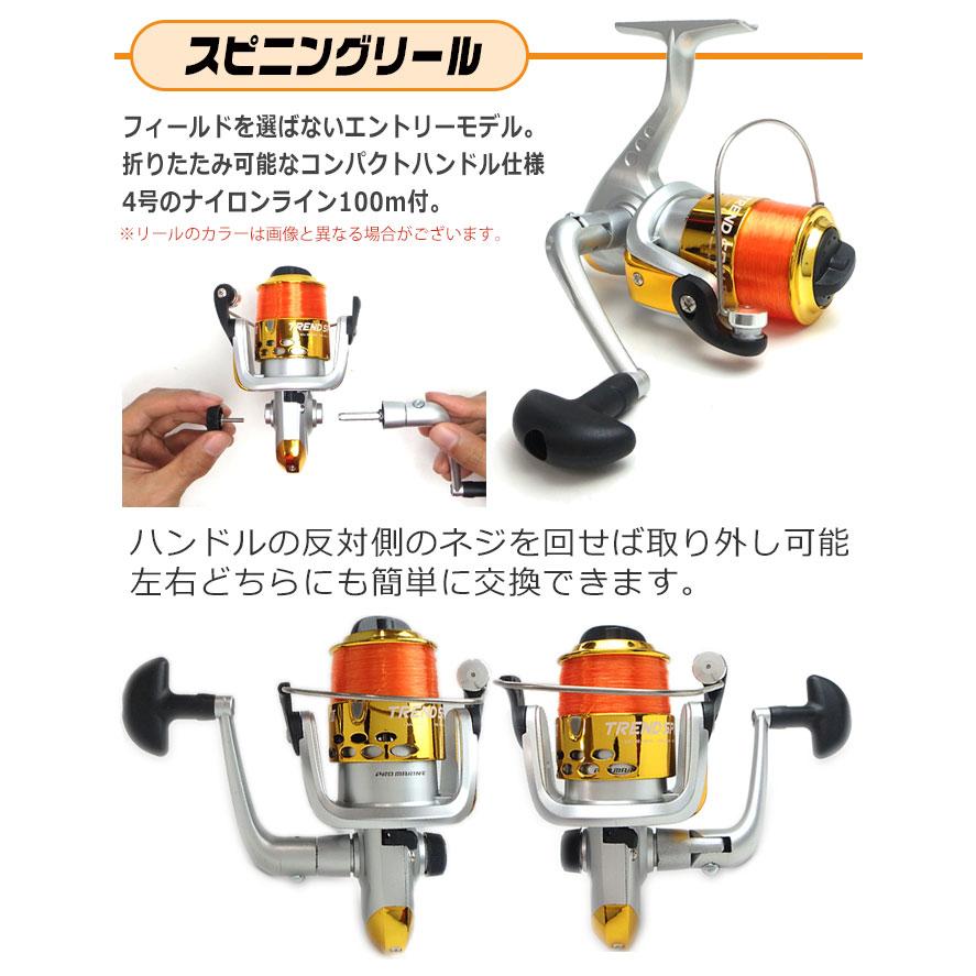 サキ 2点セット 誰でも簡単! サビキ釣り入門セット 270 (セット内容：竿/2.7m・リール