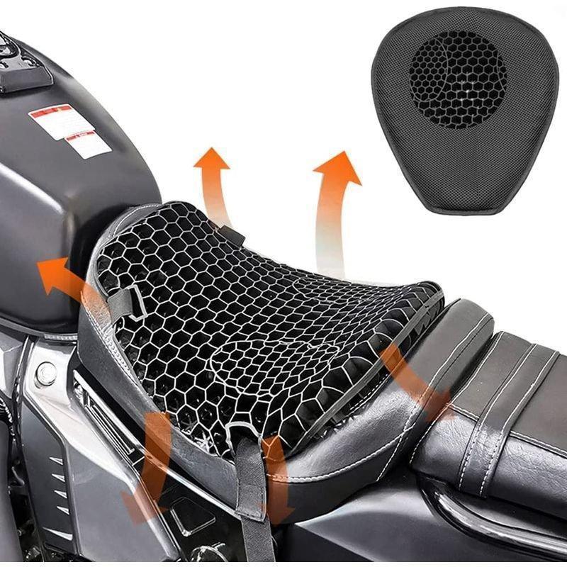 バイクシートクッション ゲルクッション 尻痛み 腰痛み解消 3Dメッシュシートカバー 通気 衝撃吸収 人間工学 快適なツーリング 断熱 日焼け