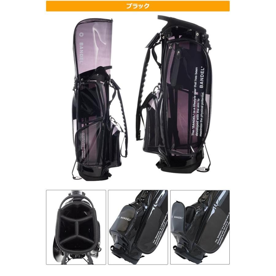 BANDEL キャディバッグ ゴルフ ブラック クリア スタンド式 9.5型 BANDEL バンデル ゴルフ Clear Stand Caddy Bag クリアスタンド