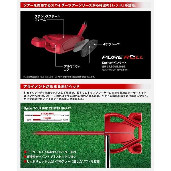 テーラーメイド ゴルフ スパイダー ツアー レッド パター センターシャフト　Spider TOUR RED CENTER SHAFT｜f-netgolf｜03