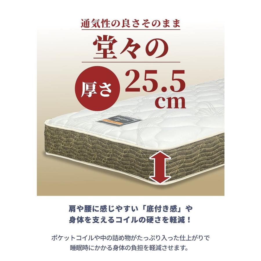 レビュー特典 マットレス シモンズ オリジナル 桐生織 シングル ニューフィット 25.5cm厚 6.5インチ S 開梱設置 シモンズベッド ポケットコイル AN25005_11