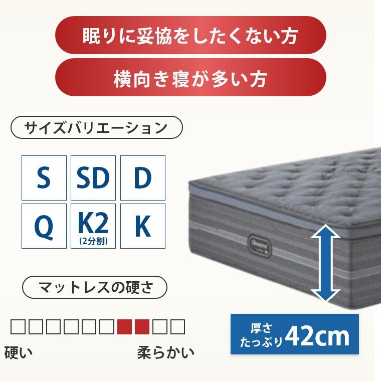 マットレス シモンズ リュクス シングル シグネチャーピロートップ 42cm厚 8.25インチ S 開梱設置 シモンズベッド ポケットコイル AA21LS1101の画像