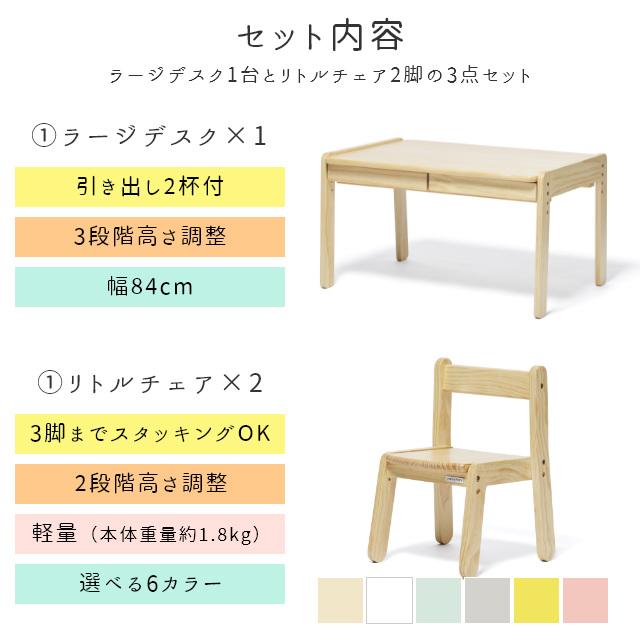ノスタ ラージデスク&リトルチェア ノスタ キッズデスク チェア norsta ラージデスク 3点セット 1台