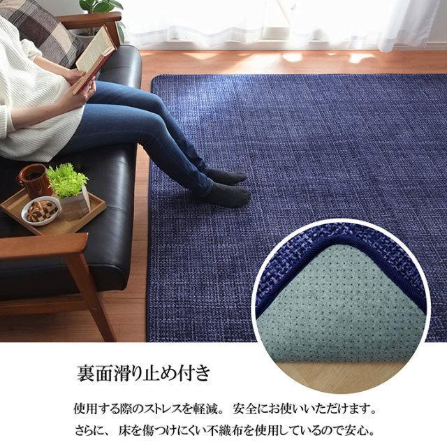 イケヒコ ラグ 4畳 オールシーズン 無地 触れたときのヒヤッと感がない