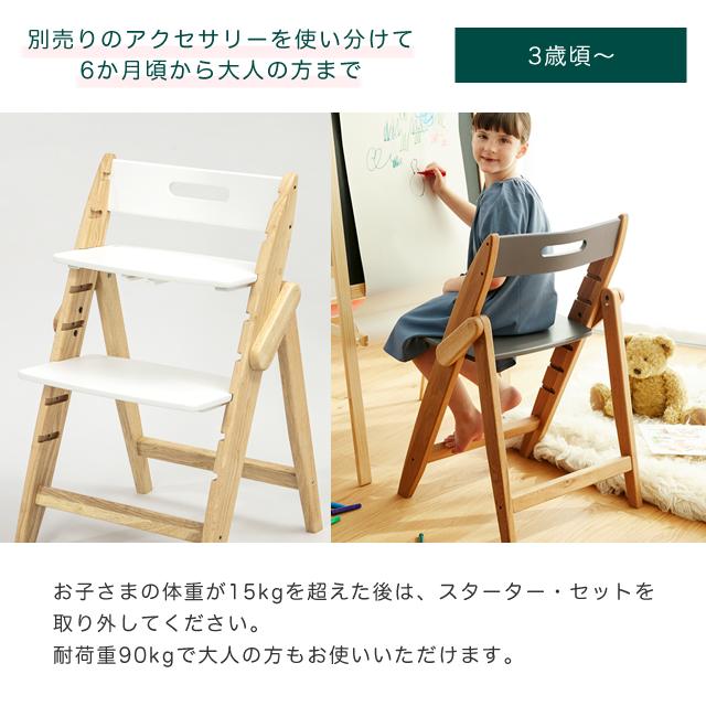 ベビーチェア 木製 おしゃれ ハイチェア moji イッピー ノーブル 単品