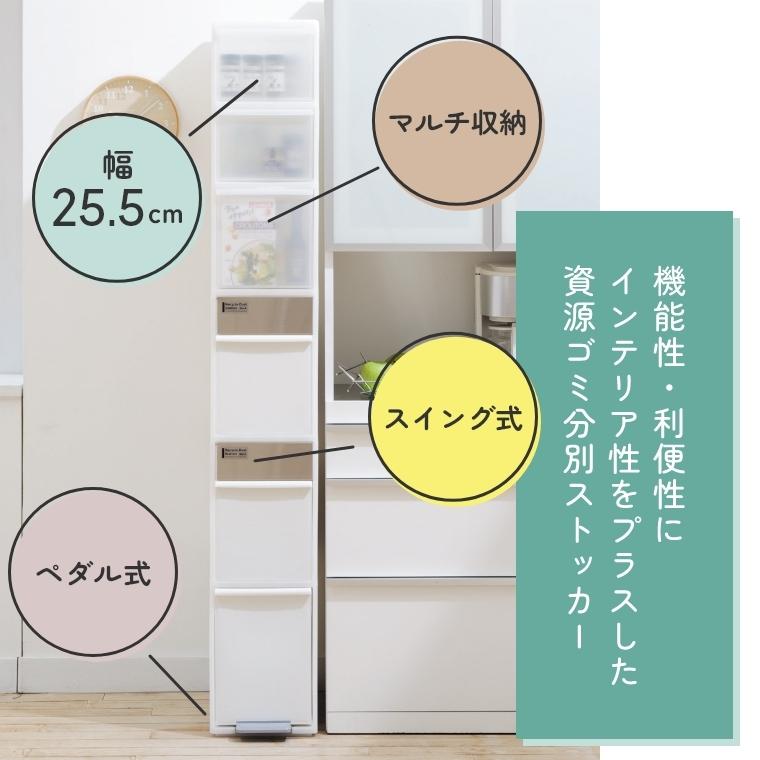 Like-it（ライクイット） ゴミ箱 分別 スリム おしゃれ 収納付き 隙間