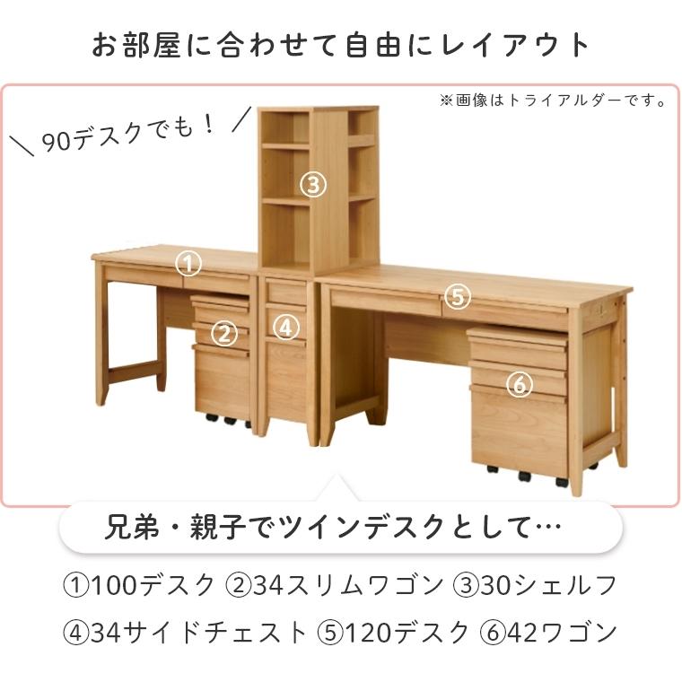 学習机 勉強机 カントリー 穏やかな雰囲気のカントリー風デスク TRY