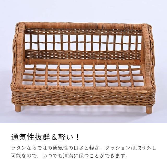 ペットベッド 犬 猫 ラタン ペットベッド GK139MER ラタン ペットハウス ペット用品 籐 ナチュラル オシャレ 軽い 通気性 クッション イヌ ネコ_2