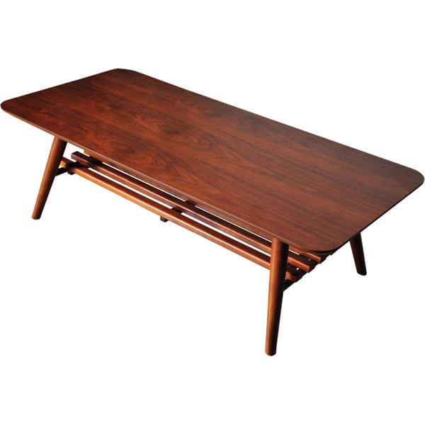 ローテーブル 折りたたみ 棚付テーブル セレノ Seren VT40110TDBR レトロ調 ウォールナット ブラウン 佐藤産業 IQY1236106010(12084円)