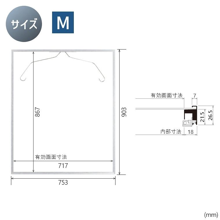 ユニフォーム額縁 カバータイプ L116 Mサイズ 75.3×90.3cm ケース
