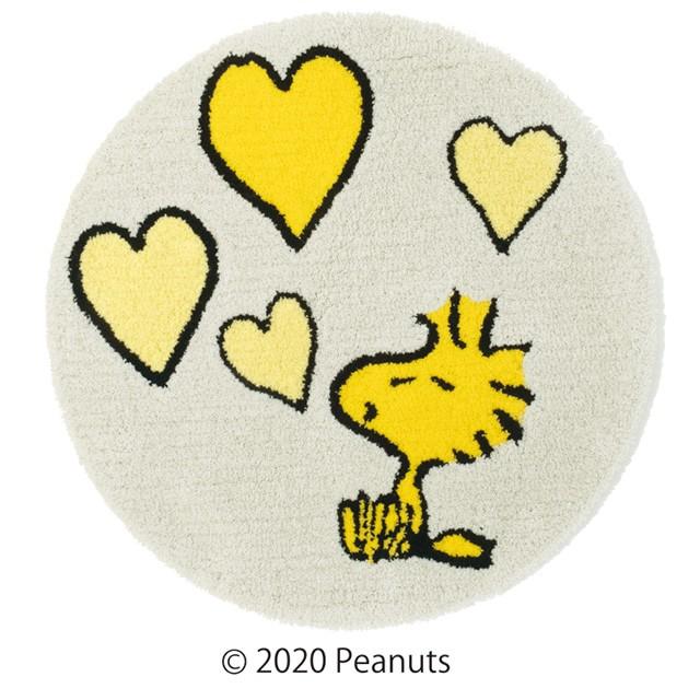 玄関マット スヌーピー ウッドストックラブ 65×65cm スミノエ PEANUTS 北欧 かわいい 防ダニ 滑り止め 日本製 黄色 イエロー グレー おしゃれ｜f-news｜08