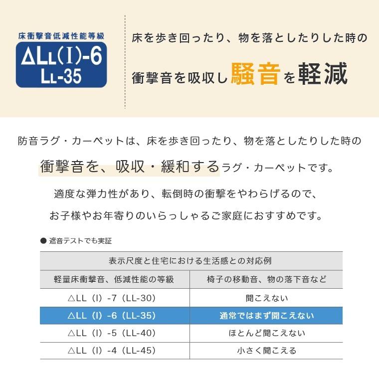 シンプル 無地 江戸間6帖 サイズオーダーOK 無地調のなかに凹凸がある防音ラグ・カーペット POLCO ポルコ 261×352cm スミノエ 防ダニ90 防音｜f-news｜17