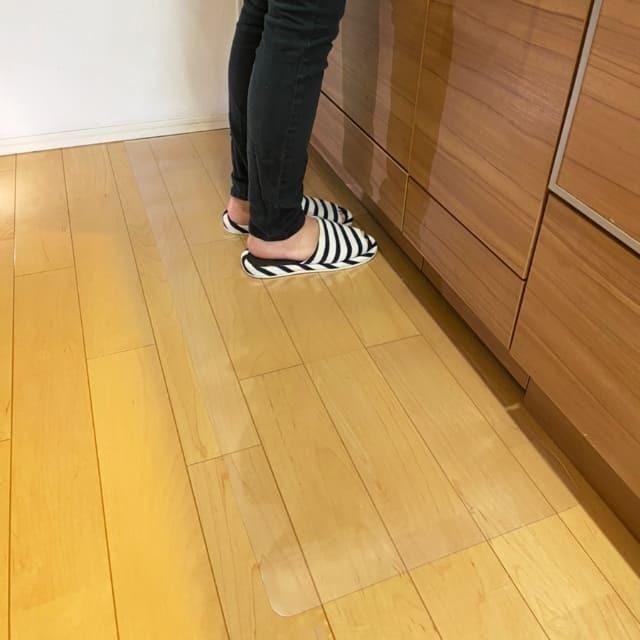 ダイニングマット フロアマット 120×120cm 撥水 クリア 透明 防水 厚さ1mm 透明マット キッチンマット フローリング 120cm フロアシート 日本製_17