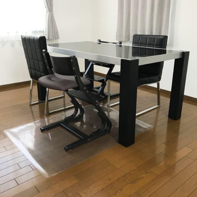 ダイニングマット フロアマット 120×120cm 撥水 クリア 透明 防水 厚さ1mm 透明マット キッチンマット フローリング 120cm フロアシート 日本製_18