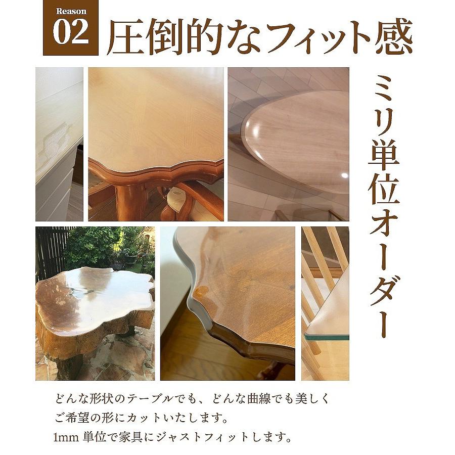 デスクマット テーブルクロス テーブルマット 透明 クリア オーダー 匠たくみ 角型 2mm厚 360×45cmまで 傷 汚れ防止 ビニール 撥水