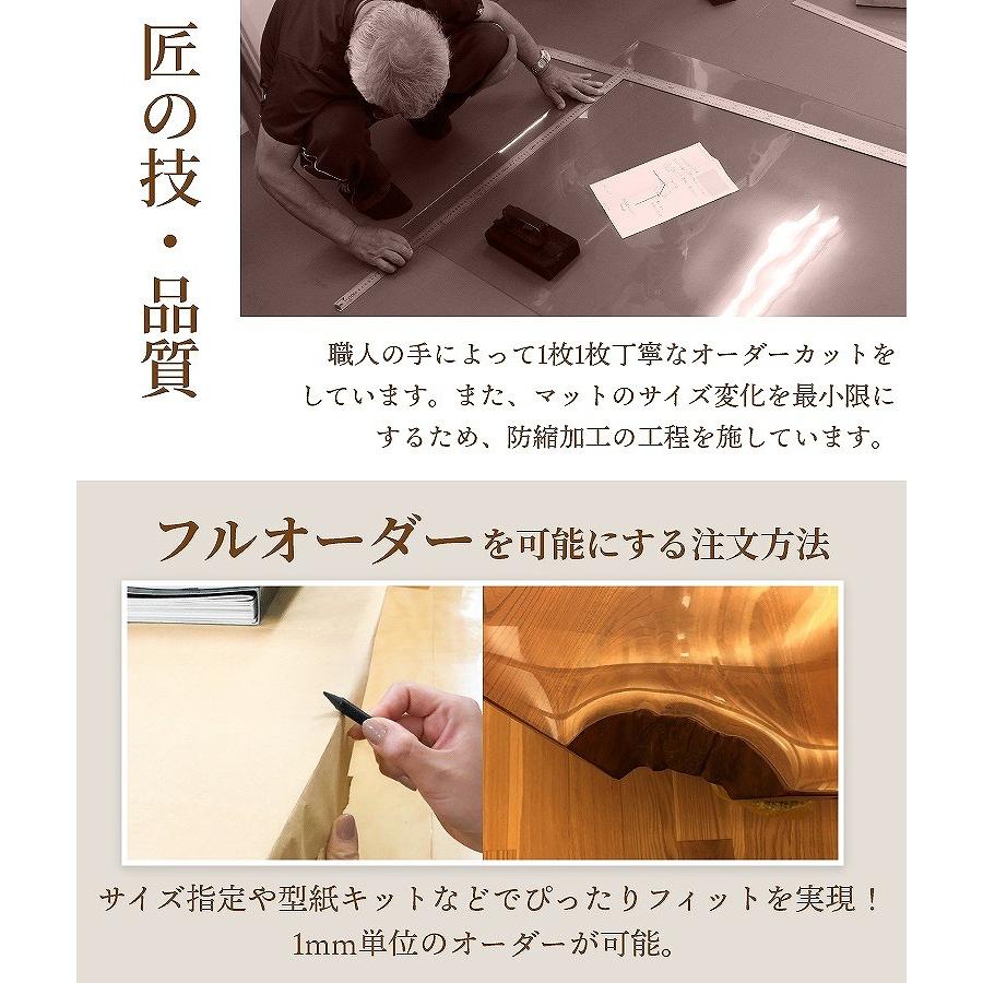デスクマット テーブルクロス テーブルマット 透明 クリア オーダー 匠たくみ 角型 2mm厚 360×45cmまで 傷 汚れ防止 ビニール 撥水