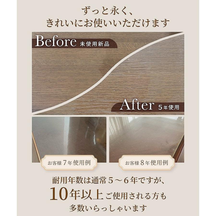 デスクマット テーブルクロス テーブルマット 透明 クリア オーダー 匠たくみ 角型 2mm厚 360×45cmまで 傷 汚れ防止 ビニール 撥水