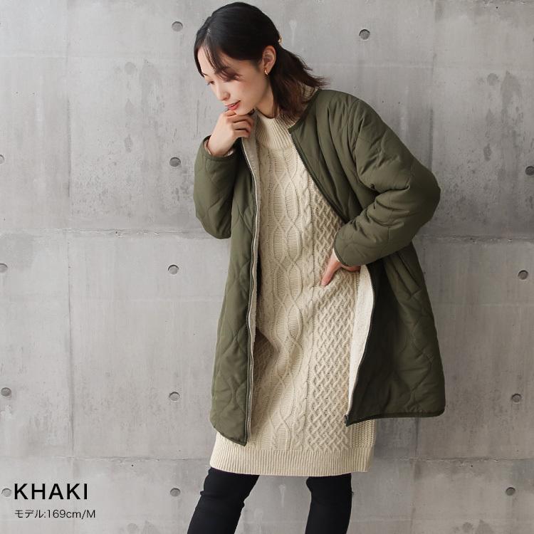 裏ボアキルトコート ニットワンピース アウター ボア キルト ノーカラー キルティング ニット ワンピース ケーブル ロング 秋服 秋冬 冬服 12 Socialgirl 通販 Yahoo ショッピング