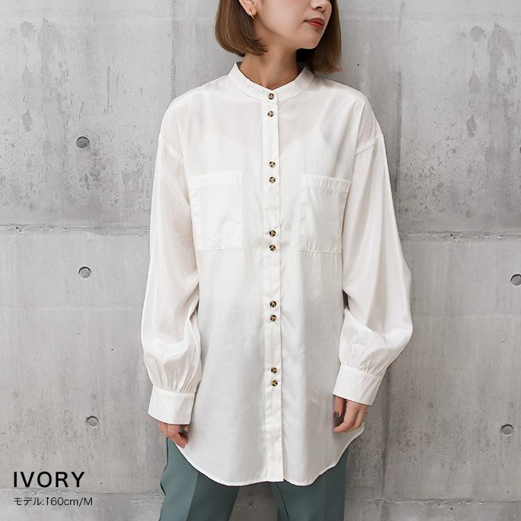 ダブルボタンオーバーサイズシャツ シャツ ブラウス レディース 長袖 ビッグ デザイン バンドカラー 春 春服 夏 きれいめ カジュアル 4112 92 Socialgirl 通販 Yahoo ショッピング