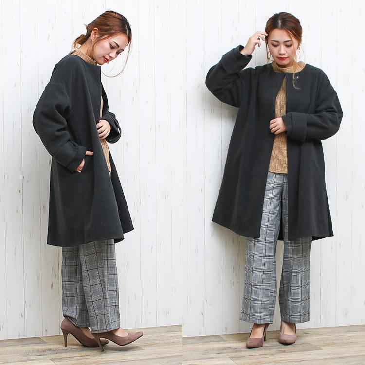 ノーカラーコート ウールコート レディース アウター コート ロング丈 秋冬 代 30代 40代 50代 ファッション 袖ベルト付 9664 92 ソーシャルガール 通販 Yahoo ショッピング