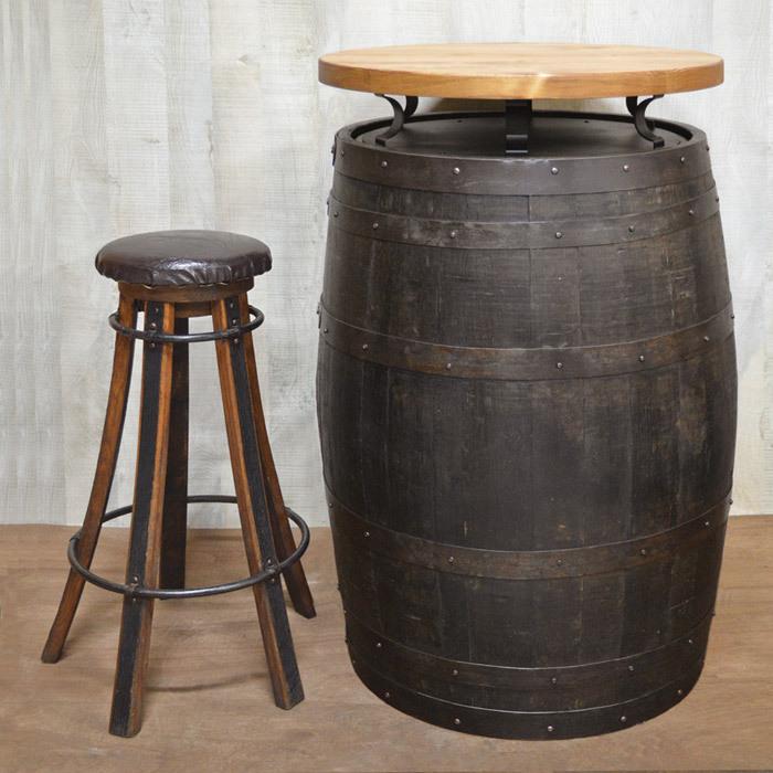 ウイスキー樽 アイアンリングスツール（H730）（オーク）※チェアー単体
