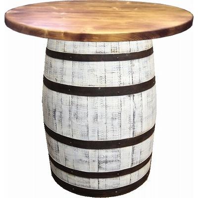 ウイスキー樽テーブル シンプルタイプ（天板1000φ）（アンティーク