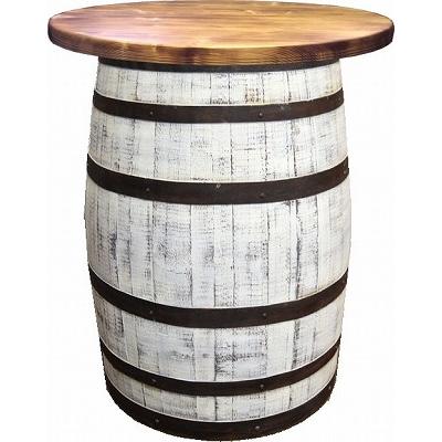 ウイスキー樽テーブル　アンティーク ウイスキー樽テーブル シンプルタイプ（天板800φ