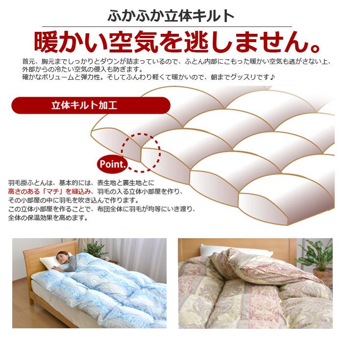 日本製 羽毛布団 最高級羽毛掛け布団 シングルサイズ ホワイト