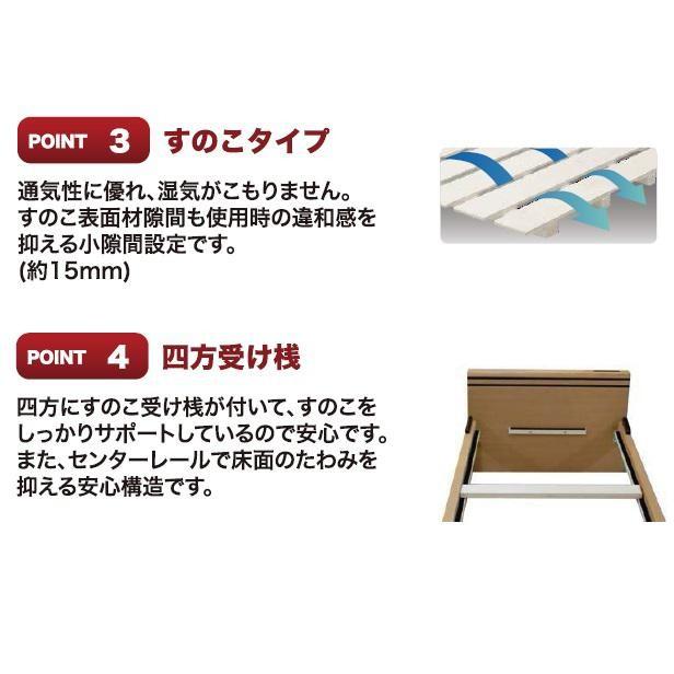 Granz (グランツ) シングルベッド トレア フラットタイプ 床面:スノコ 布団、薄型マットレス対応ベッド 玄関前配送料無料_3