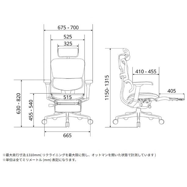 【組立送料無料/レビュー特典有】オフィスチェア 新型 エルゴヒューマン プロ2 オットマン Ergohuman PRO2 Ottoman EHP2-LPL｜f-room｜02