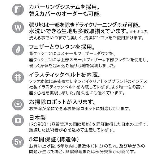 [開梱設置送料無料] エスティック スピガ レネア 2PSアームレスソファ LNA-26NS 張地布：7ランク96色対応 カバーリング仕様 脚：3タイプ4色_9