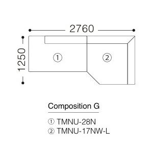 [開梱設置送料無料] エスティック フォルマックス ターミナルウノ 2Pカウチソファ TMNU-27N/28N 左右肘あり 張地布7ランク88色/革2ランク15色対応 脚9色対応_11