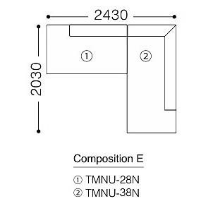 [開梱設置送料無料] エスティック フォルマックス ターミナルウノ 2Pカウチソファ TMNU-27N/28N 左右肘あり 張地布7ランク88色/革2ランク15色対応 脚9色対応_10