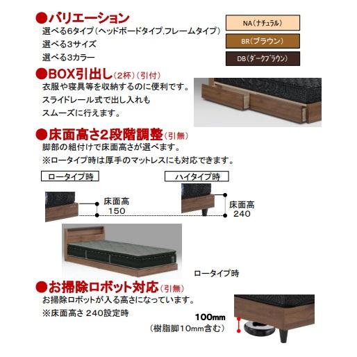 Granz（グランツ） ベッドフレーム ベッセ Sキャビタイプ 引出し付 3 