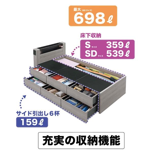 Granz（グランツ） チェストベッド チェスタ サイドBOXタイプ 2サイズ