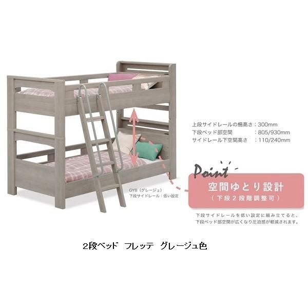 Granz(グランツ) ２段ベッド フレッテ キャビネットタイプ ２色対応（ＧＹＢ・ＤＧＹ） ２口コンセント付 送料無料（玄関前まで）
