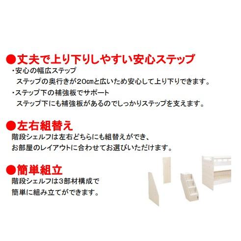 Granz グランツ 階段シェルフ2段ベッド スタッシュ オーク柄 棚 Granz グランツ 階段シェルフ2段ベッド スタッシュ オーク柄 棚