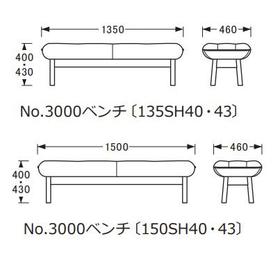 浜本工芸 [開梱設置送料無料] 5年保証 ベンチ No.3000 2サイズ対応