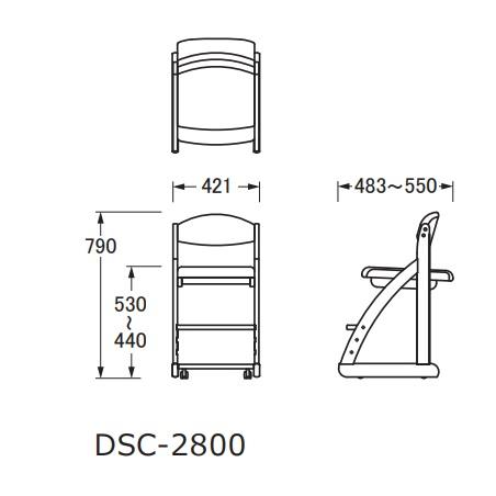 [送料無料] 国産 浜本工芸 デスクチェア/学習チェア/学習椅子 DSC-28 ナラ無垢材 張地：8色対応 座面4段階調節・座面前後スライド調節の画像