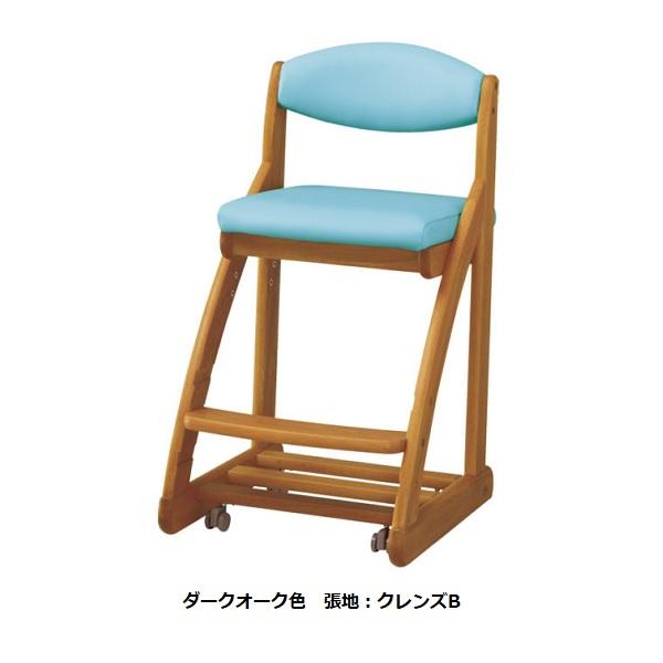 [送料無料] 国産 浜本工芸 デスクチェア/学習チェア/学習椅子 DSC-28 ナラ無垢材 張地：8色対応 座面4段階調節・座面前後スライド調節の画像