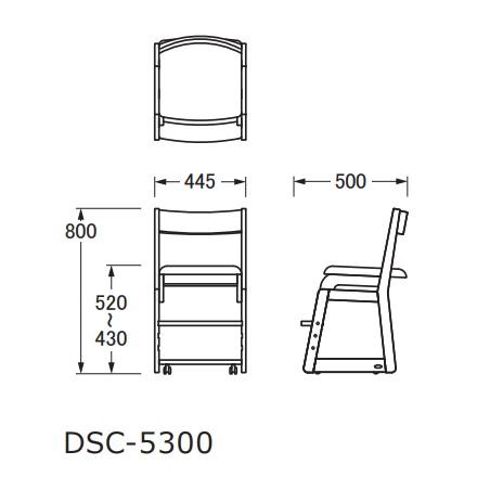 [送料無料] 純国産品 浜本工芸 デスクチェア/学習チェア/学習椅子 DSC-53/DSC-5300 素材：ナラ無垢材 塗色：3色対応 F☆☆☆☆の画像