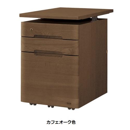 [送料無料] 国産 浜本工芸 学習デスク用 No.09昇降袖A 素材：ナラ無垢材 (天板UV塗装) 塗色：3色対応 (NA/DA/CA)の画像