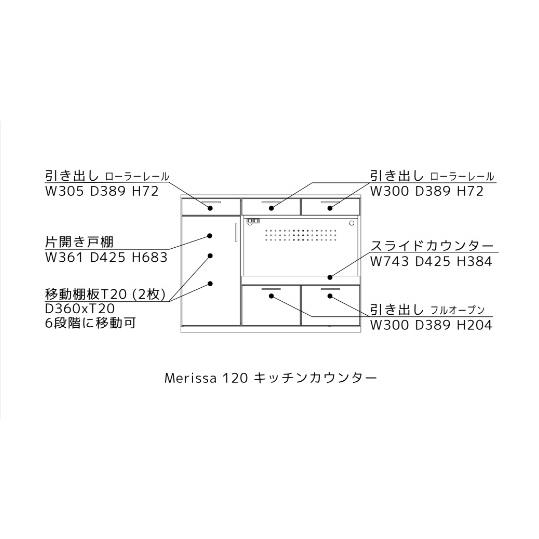 レグナテック 120キッチンカウンター メリッサ (大地の女神) 2素材対応 (WN/OAK) ウレタン塗装 開梱設置送料無料_2