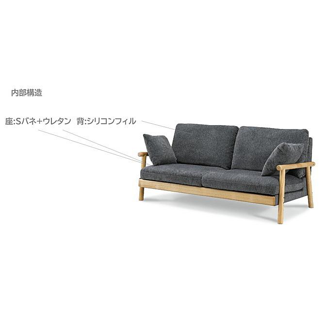 2.5Pソファ アリス 木部：アッシュ無垢 張地：防傷ファブリック2色対応