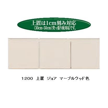 国産大川製 1200上置 前板50色対応 高さ30cm〜50cm (1cm刻み対応) 耐震ラッチ付 突っ張り板付 受注生産 納期約50日 送料無料